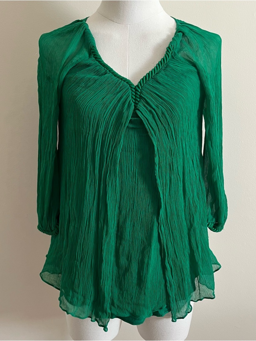 Diane Von furstenberg green silk blouse